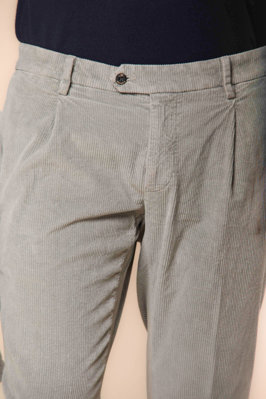 Genova Herren Chino-Hose aus Samt mit 500 Streifen regular Fit