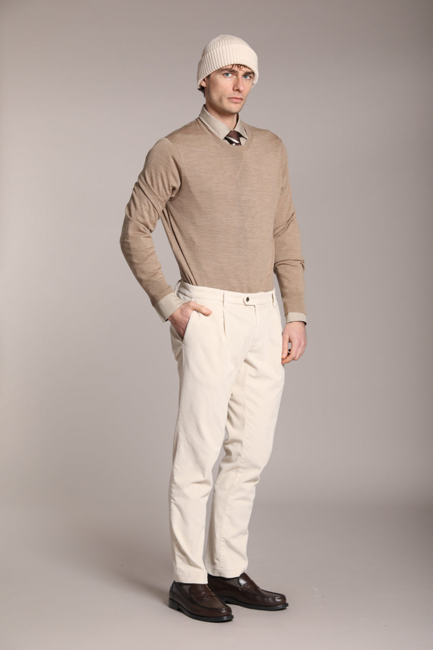 Foto 5 New York Time 1 Pinces pantalone chino uomo in velluto 500 righe regular fit