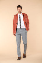 New York Times Elax pantalone chino uomo in cotone chevron regular fit