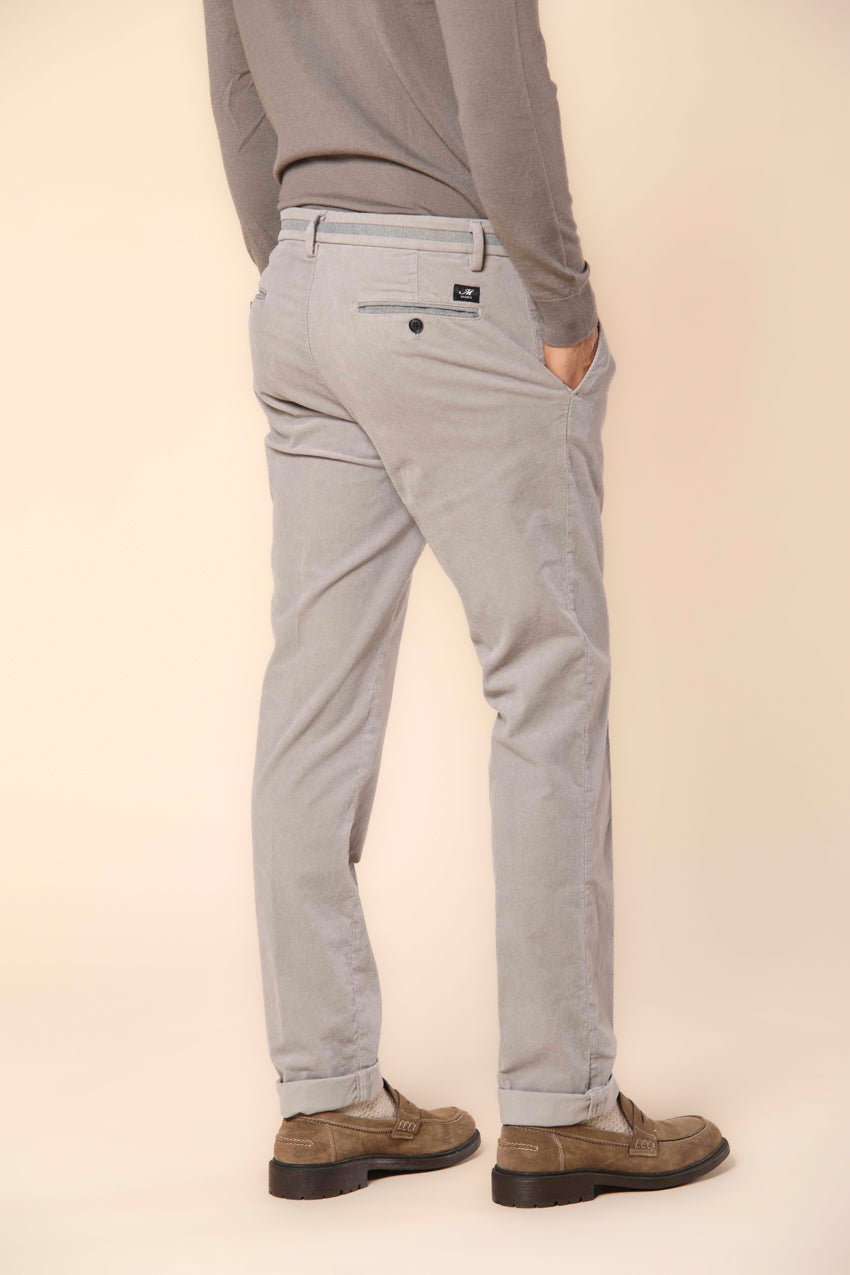 New York College Coul pantalon chino homme en velours à 1500 rayures avec ceinture à motif oxford coupe régulière