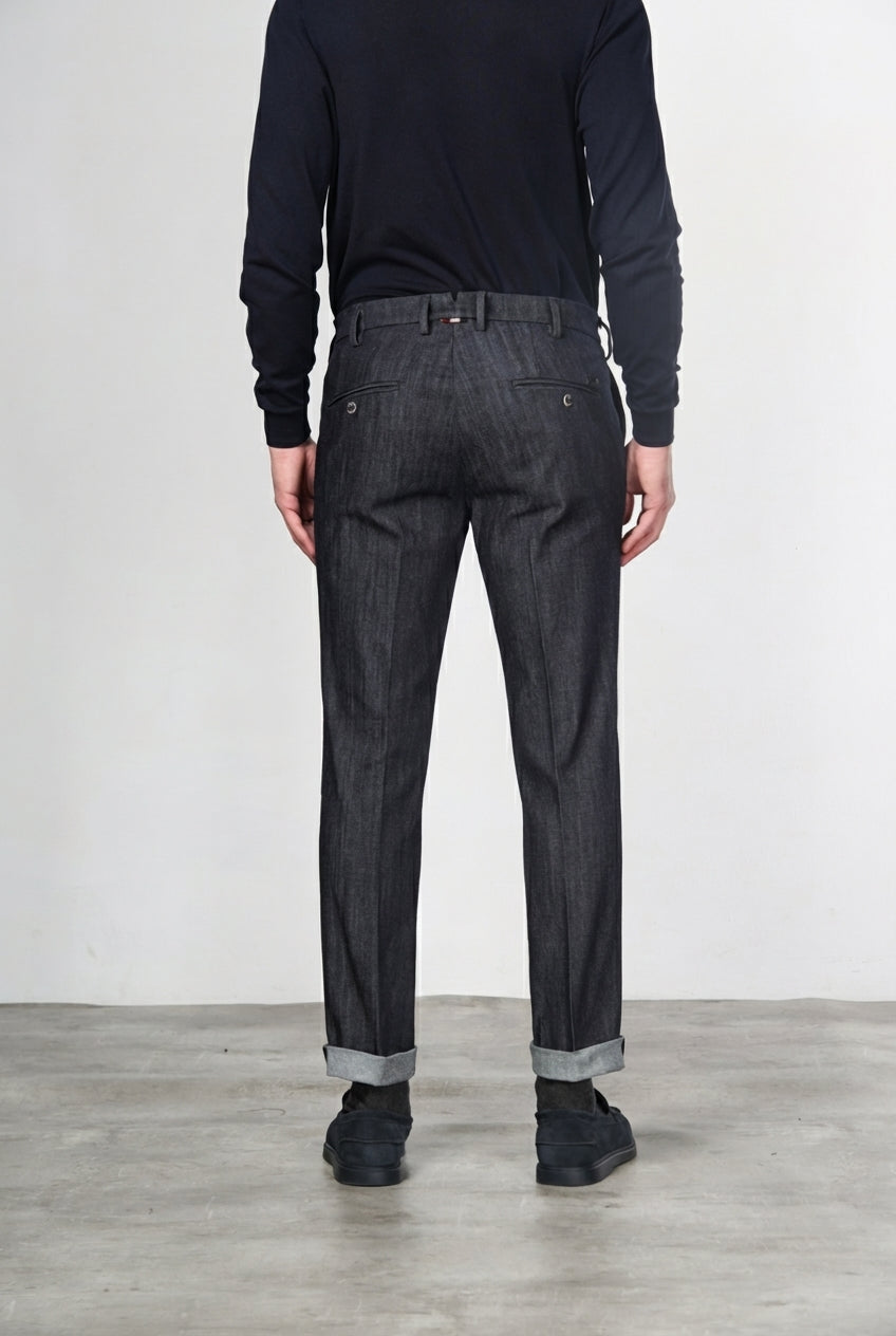 New York pantalone chino uomo in denim stretch regular fit