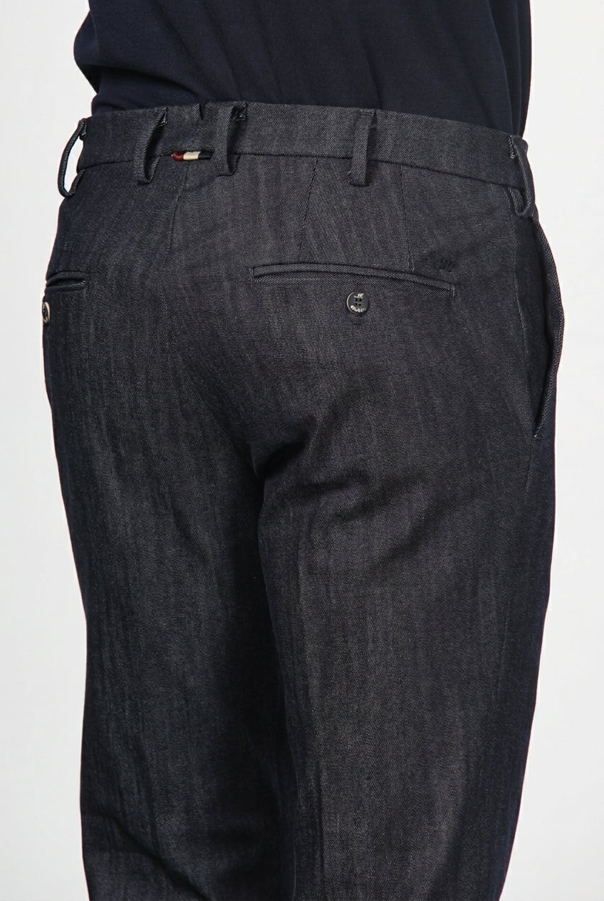 New York pantalone chino uomo in denim stretch regular fit