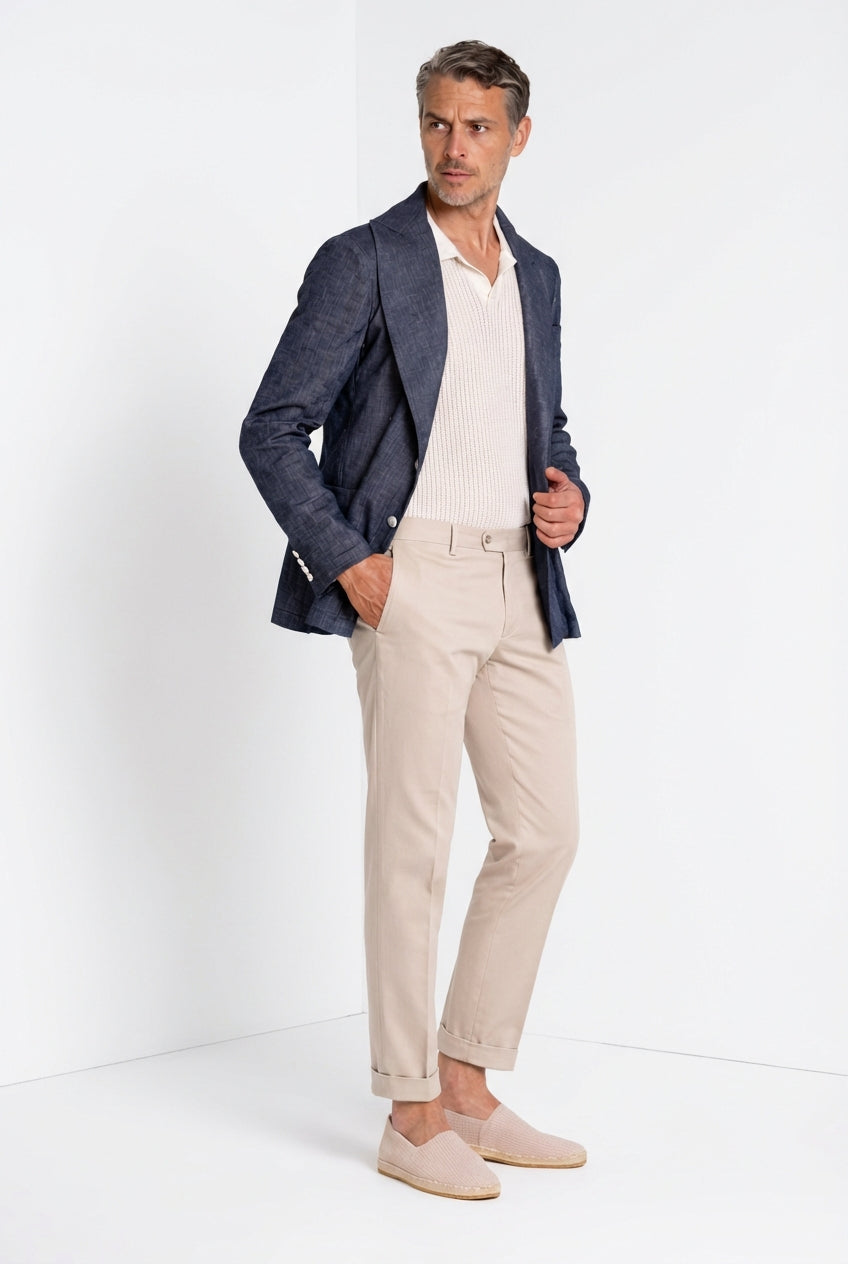 New York pantalon chino homme en gabardine stretch regular fit ①