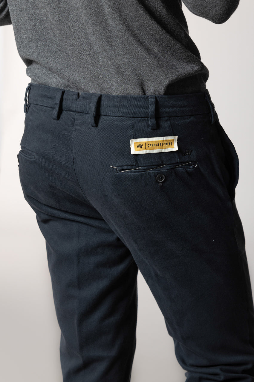 New York Sartoriale men's chino pants tailored in cotton cashmere regular fit