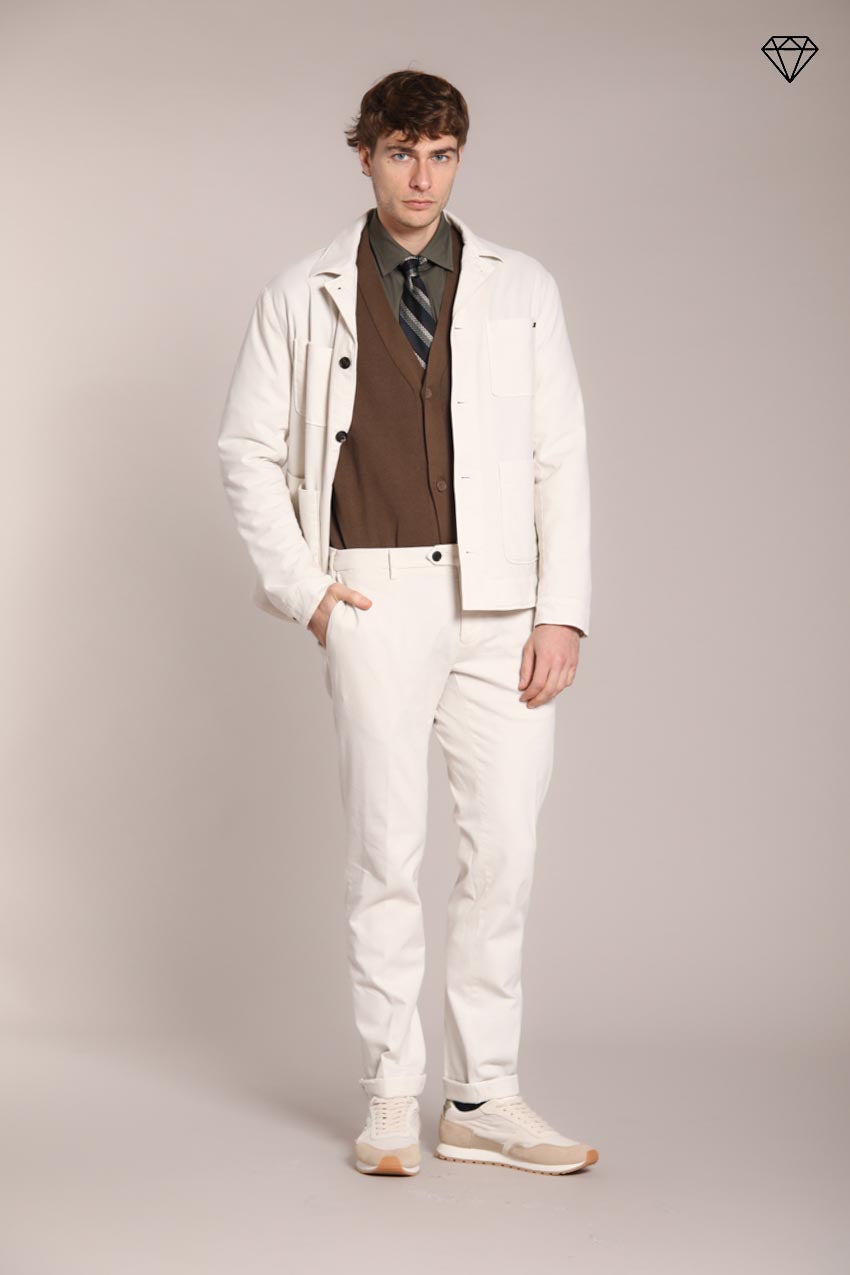 Foto 3 New York Sartoriale pantalone chino uomo sartoriale in cotone lana regular fit ①