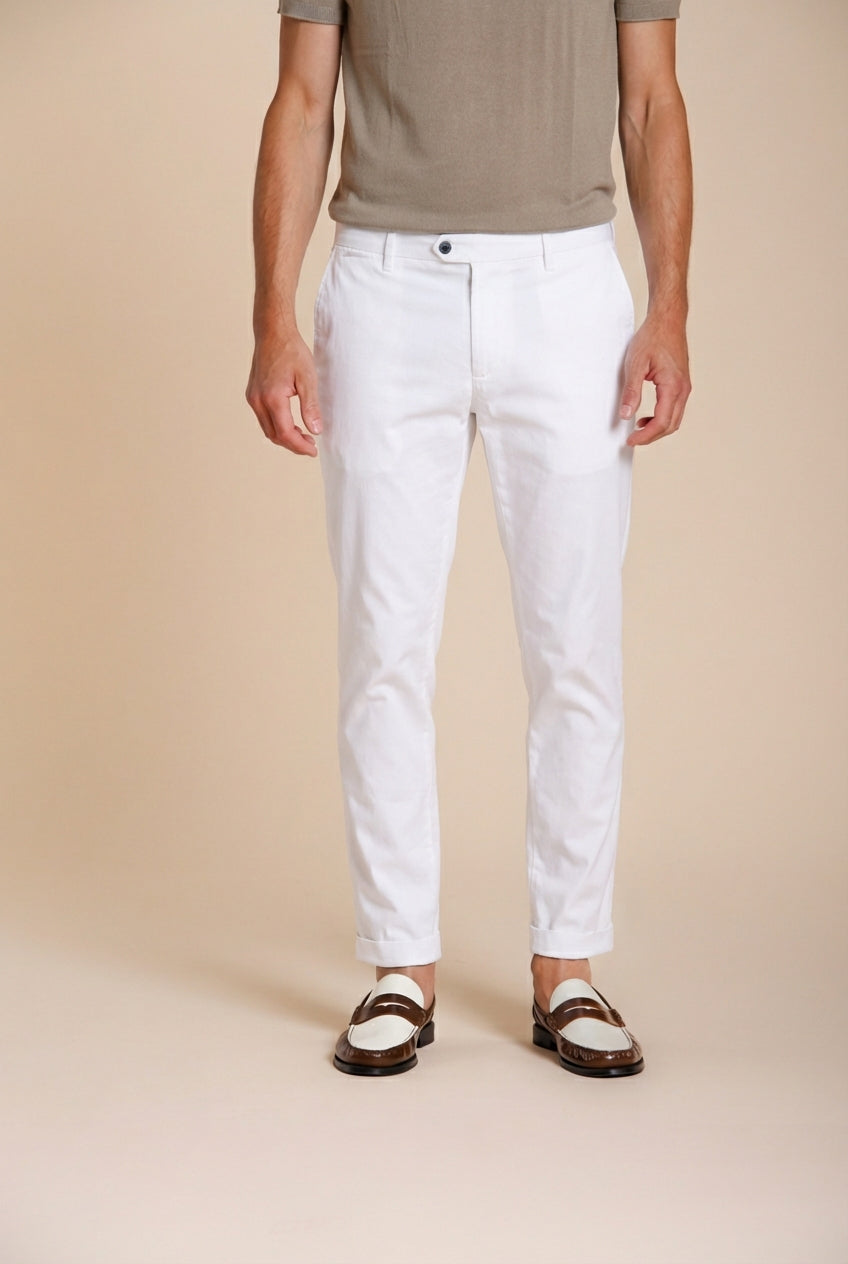 New York pantalone chino uomo in gabardina stretch regular fit ①