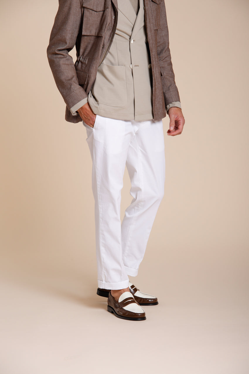 New York pantalone chino uomo in gabardina stretch regular fit ①