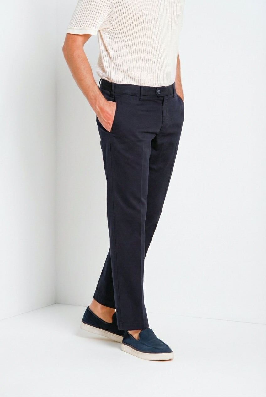 New York pantalone chino uomo in gabardina stretch regular fit ①