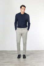 New York pantalone chino uomo in twill di cotone e cashmere regular fit