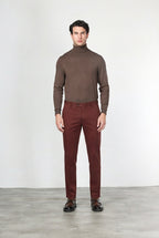 New York pantalone chino uomo in gabardina cotone e lana regular fit
