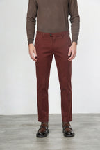 New York pantalone chino uomo in gabardina cotone e lana regular fit