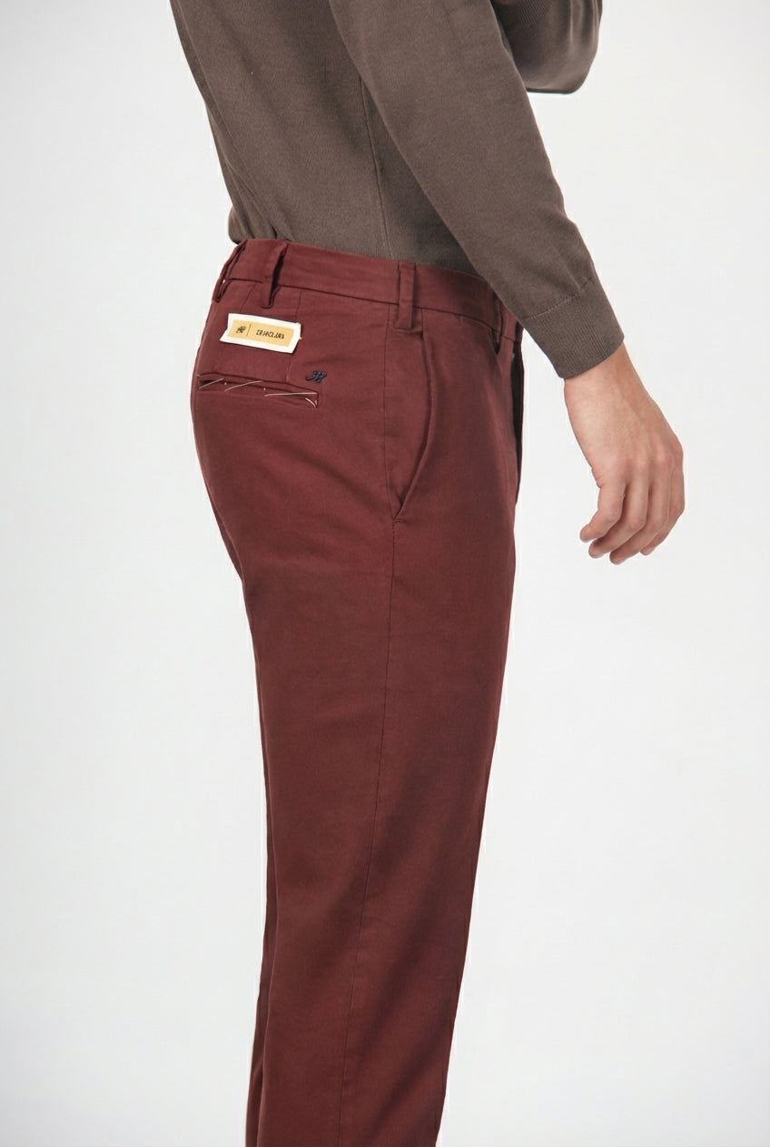 New York pantalone chino uomo in gabardina cotone e lana regular fit