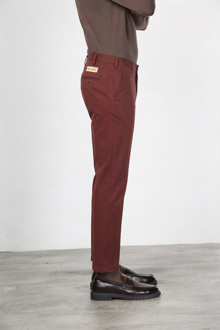 New York pantalone chino uomo in gabardina cotone e lana regular fit