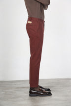 New York pantalone chino uomo in gabardina cotone e lana regular fit