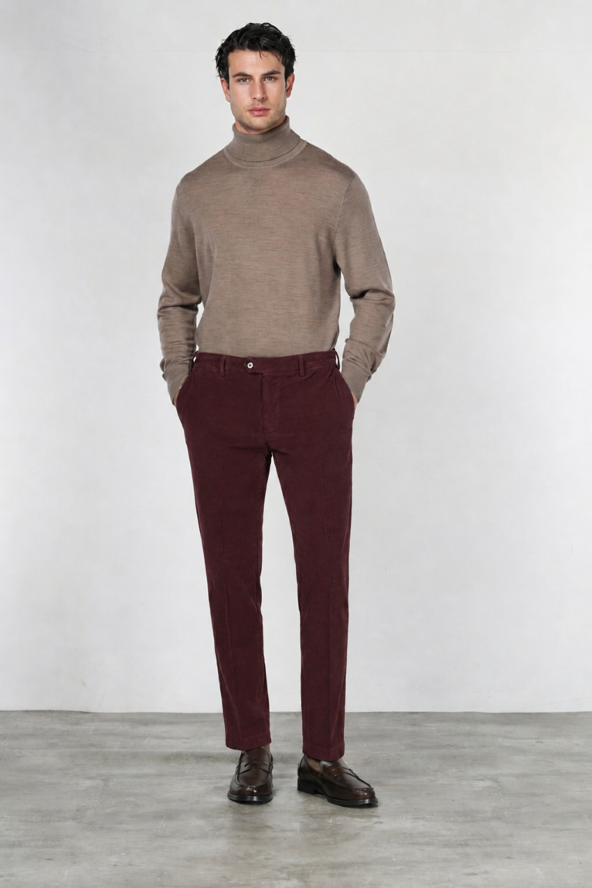 New York Chinohose für Herren aus stretchigem 2000-Rippen-Samt mit regular fit ①
