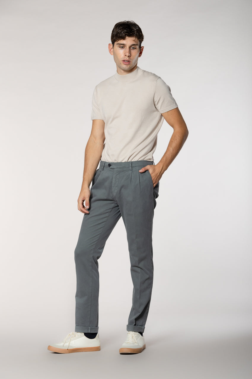 New York Time 2 Pinces men's chino pants in cotton and wool regular fit