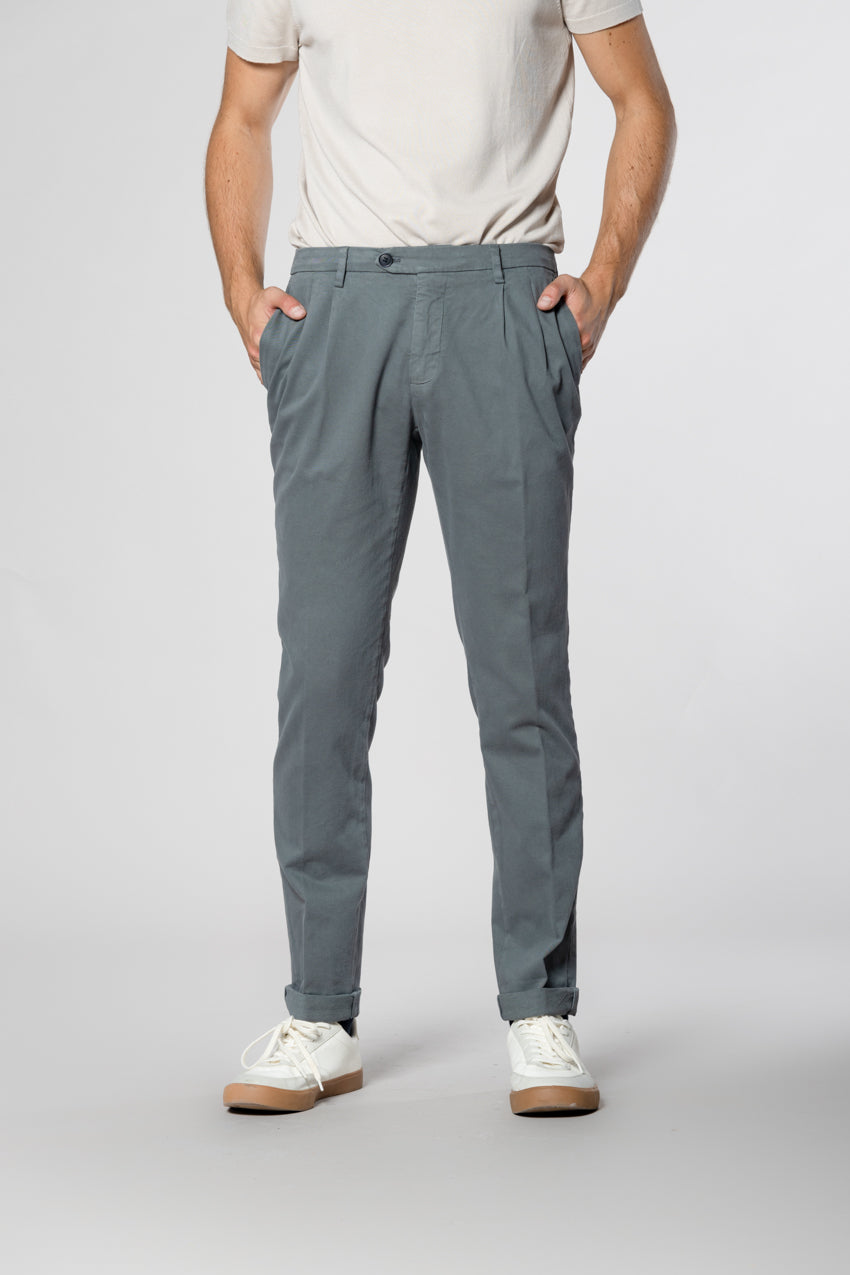 New York Time 2 Pinces men's chino pants in cotton and wool regular fit