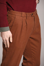 Foto 2 New York Time 2 Pinces pantalone chino uomo in cotone lana regular fit
