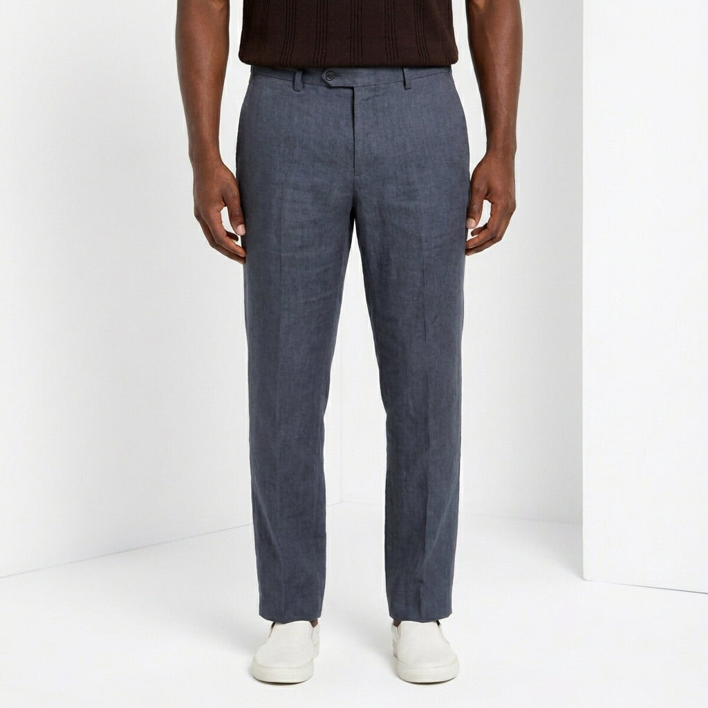 New York Icon Flex pantalon chino homme en twill lin et coton regular fit