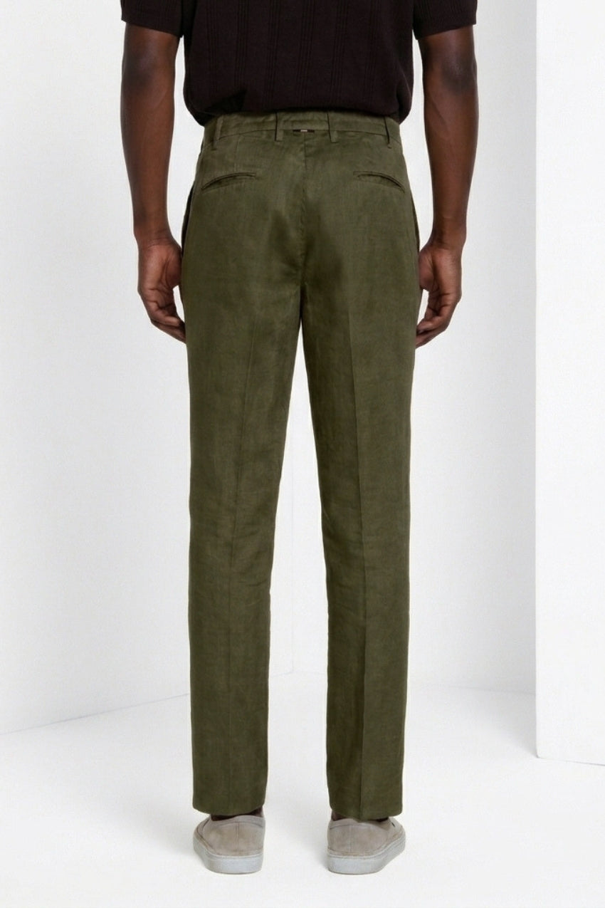 New York Icon Flex pantalone chino uomo in twill lino e cotone regular fit