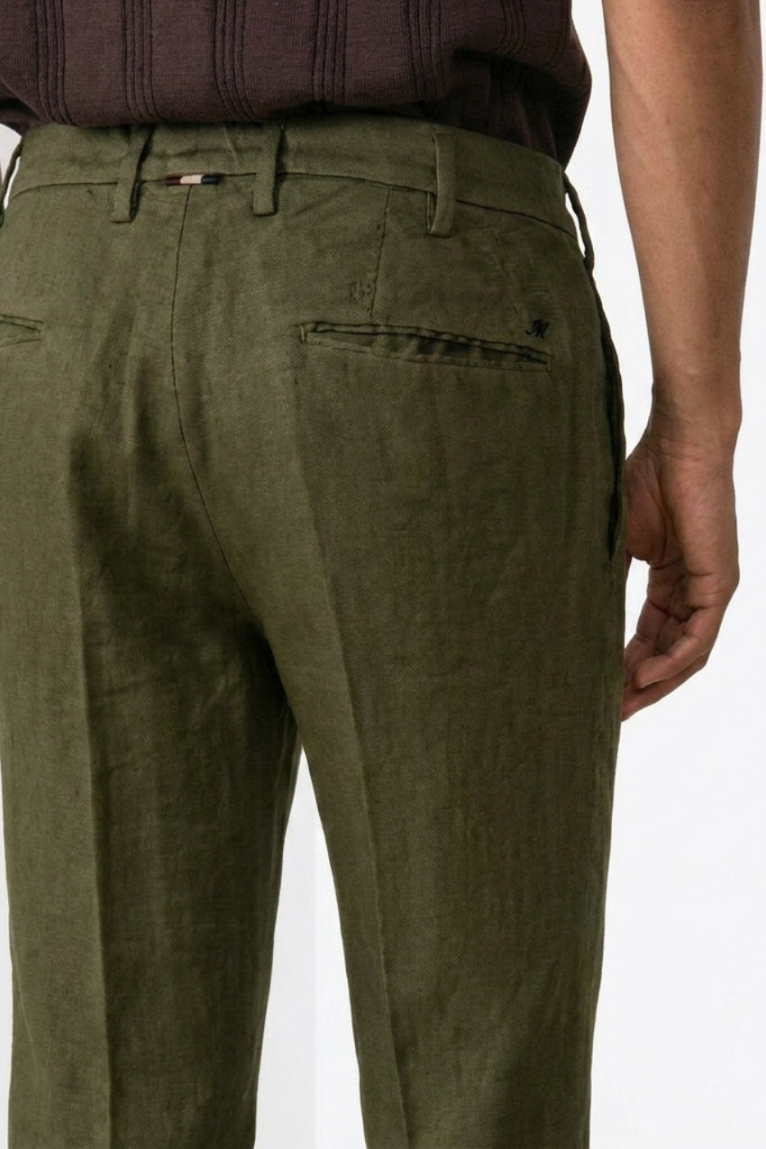 New York Icon Flex pantalone chino uomo in twill lino e cotone regular fit