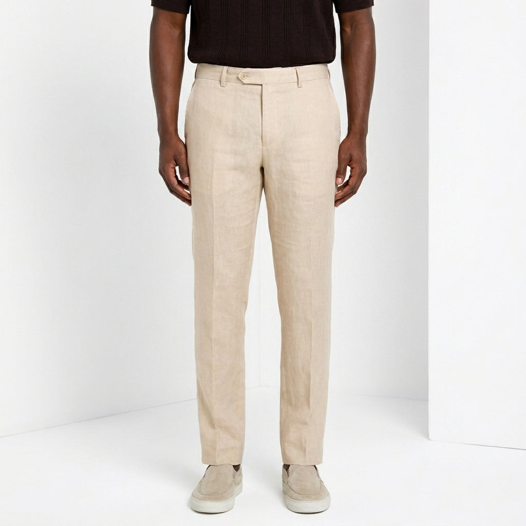 New York Icon Flex pantalon chino homme en twill de lin et coton regular fit
