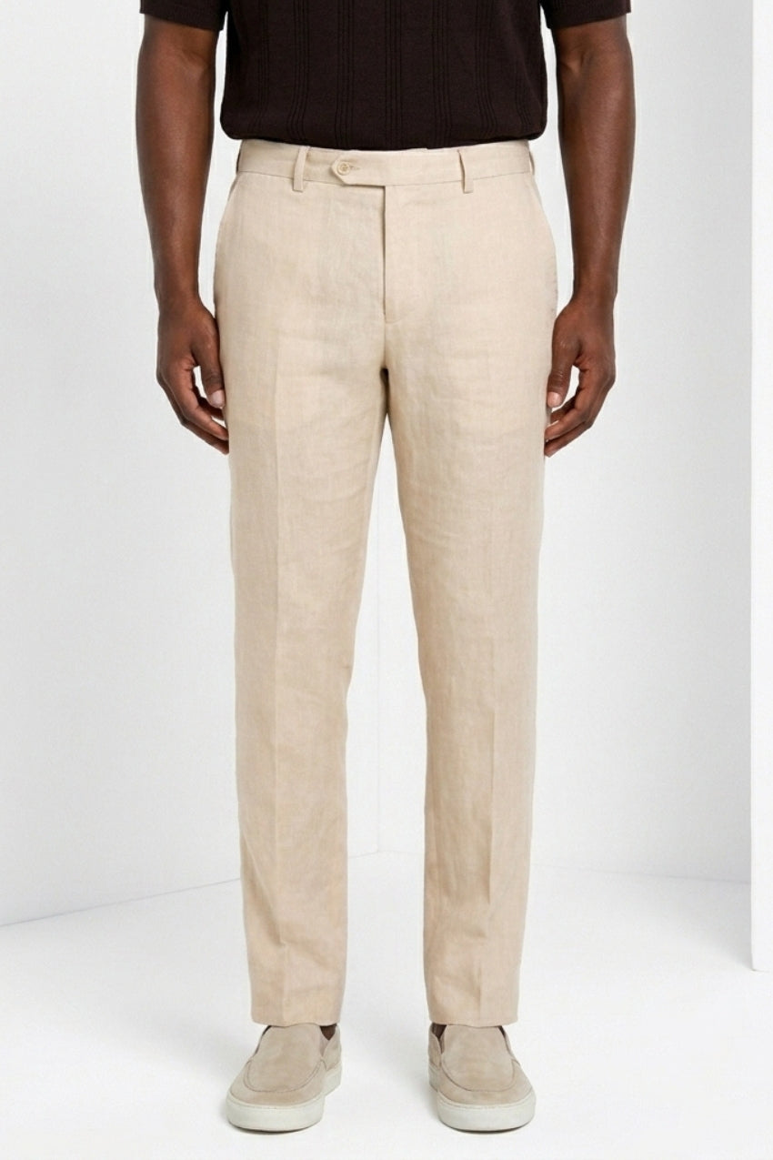 New York Icon Flex pantalone chino uomo in twill lino e cotone regular fit
