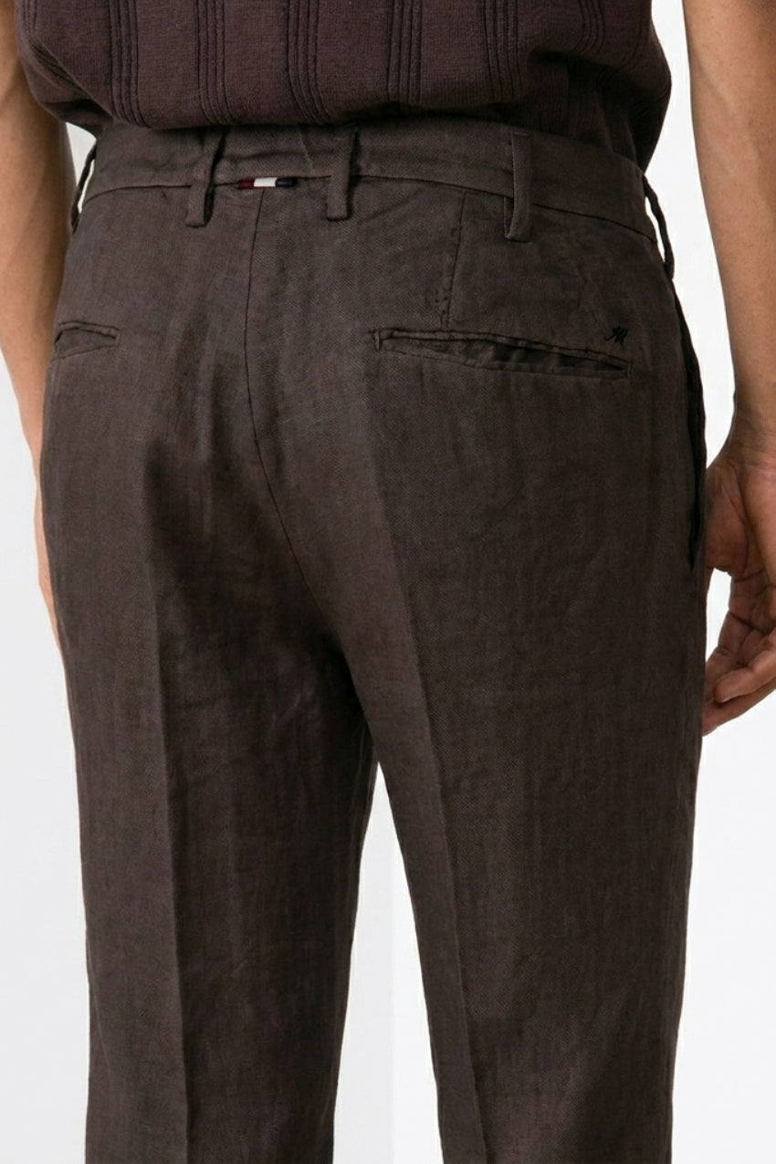 New York Icon Flex pantalone chino uomo in twill lino e cotone regular fit