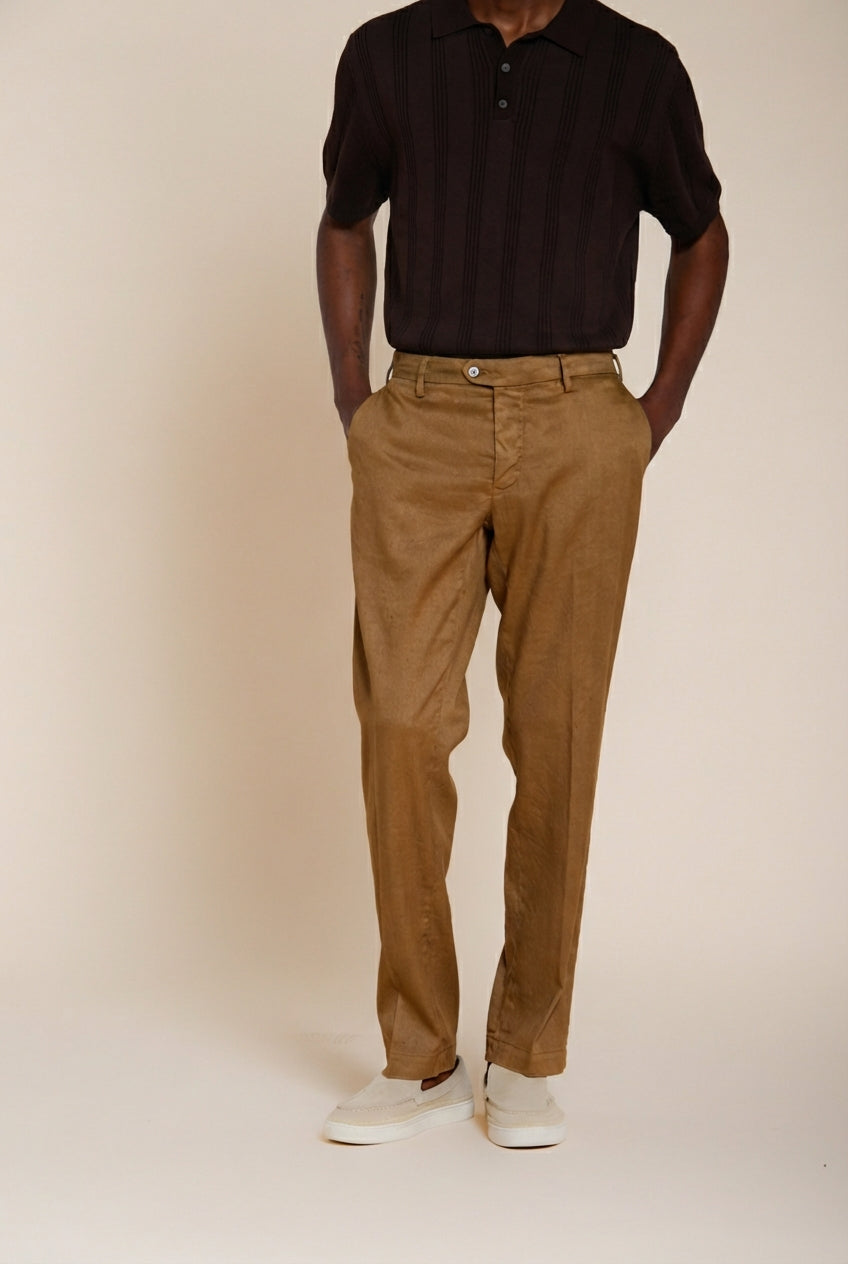 New York Icon Flex men's chino pants in linen and cotton twill regular fit