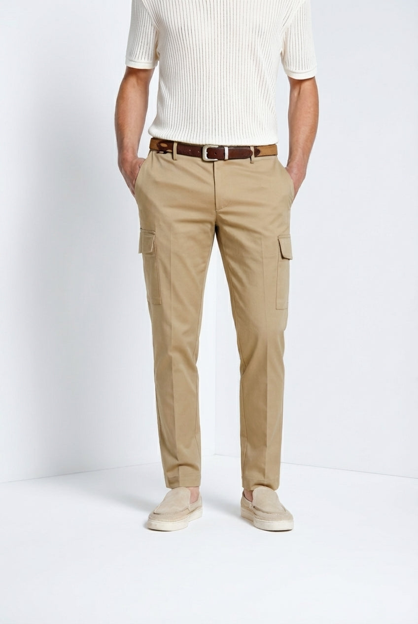 Chile Royal pantalon cargo homme gabardine teint en pièce regular fit