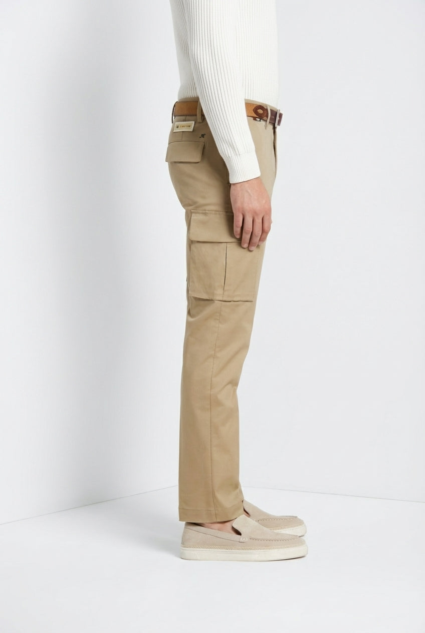 Chile Royal pantalon cargo homme gabardine teint en pièce regular fit