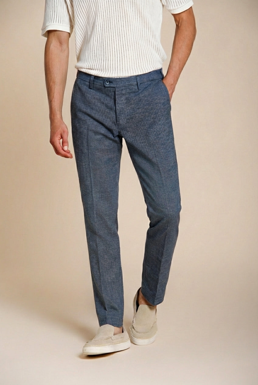 New York men's chino pants in yarn-dyed micro houndstooth regular fit