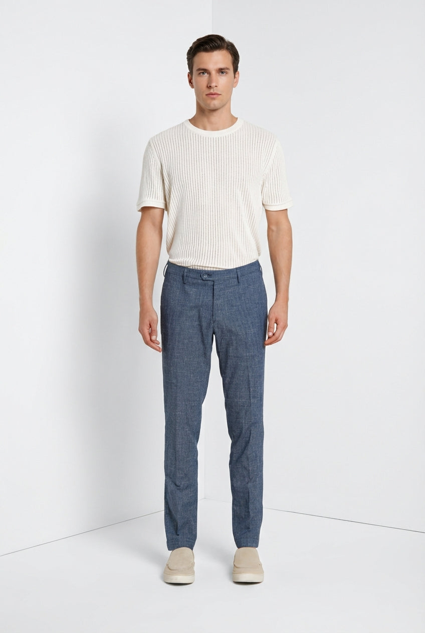 New York men's chino pants in yarn-dyed micro houndstooth regular fit