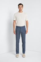 New York men's chino pants in yarn-dyed micro houndstooth regular fit