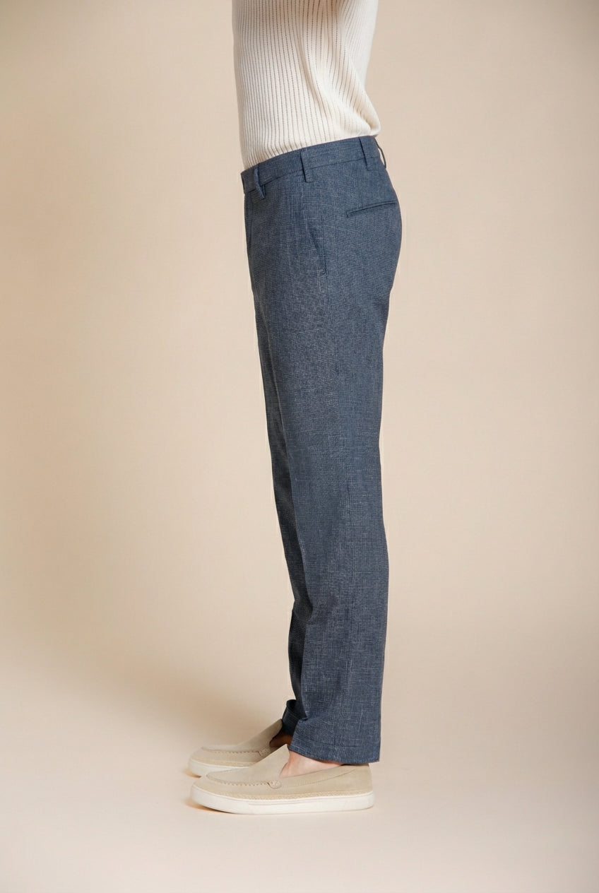 New York men's chino pants in yarn-dyed micro houndstooth regular fit