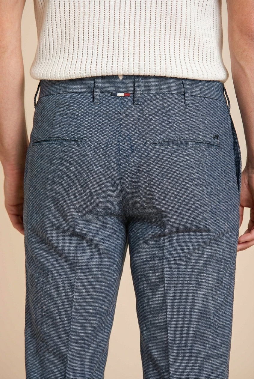 New York men's chino pants in yarn-dyed micro houndstooth regular fit