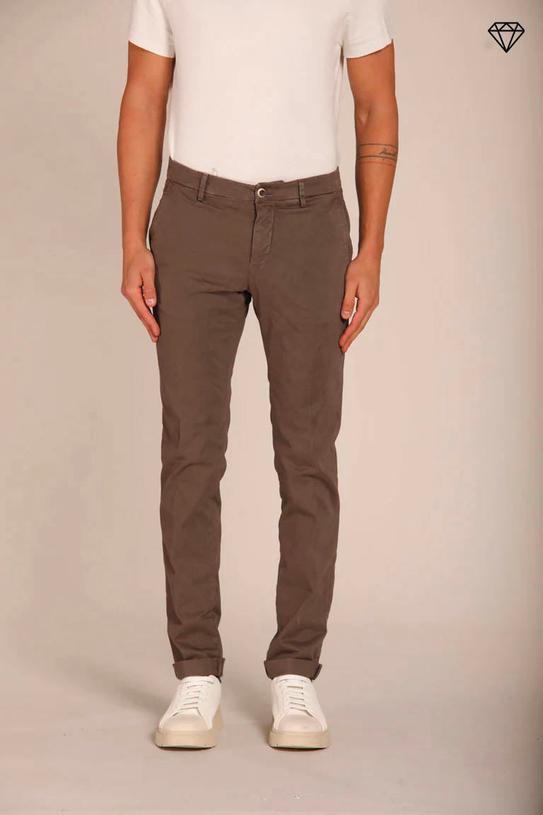 Milano men's chino pants in gabardine stretch extra slim fit ①