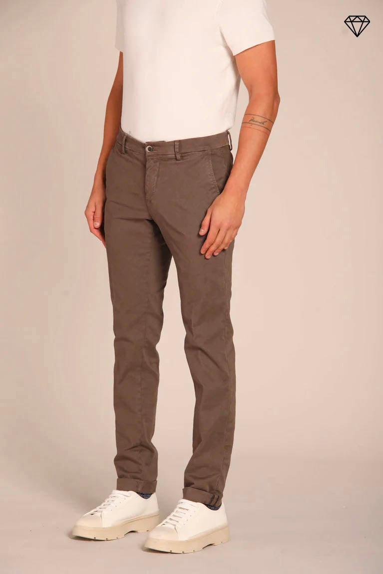 Milano men's chino pants in gabardine stretch extra slim fit ①