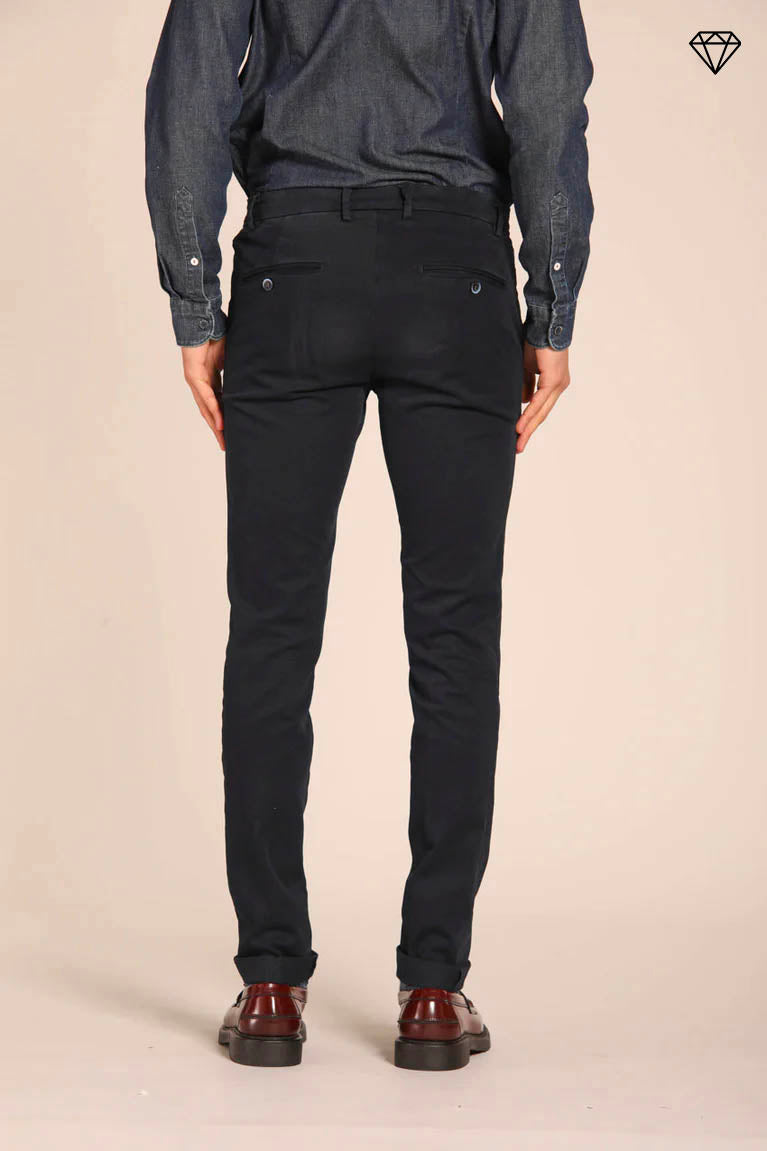 Foto 4 Milano pantalone chino uomo in gabardina stretch extra slim fit ①