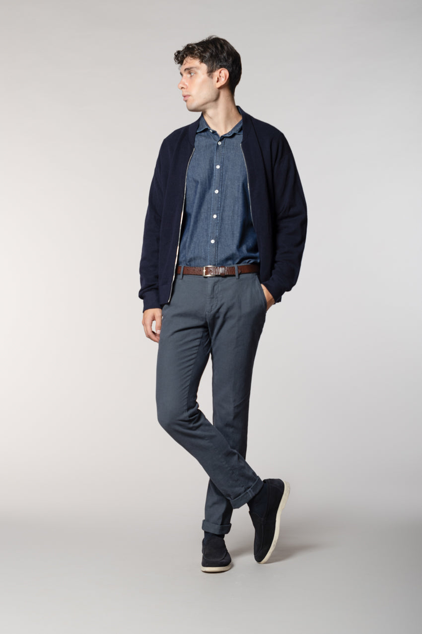 Milano pantalon chino homme en motif œil de perdrix extra slim fit