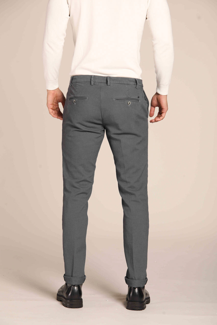 immagine 4 di pantalone chino uomo, pattern occhio di pernice, in grigio, extra slim fit di Mason's