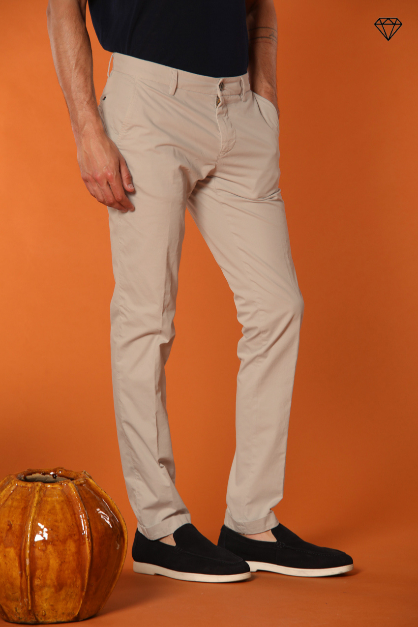 Milano men's chino pants in pima cotton extra slim fit ①