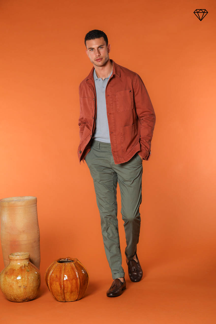 Milano Pantalon chino homme en Coton Pima Extra slim fit ① 