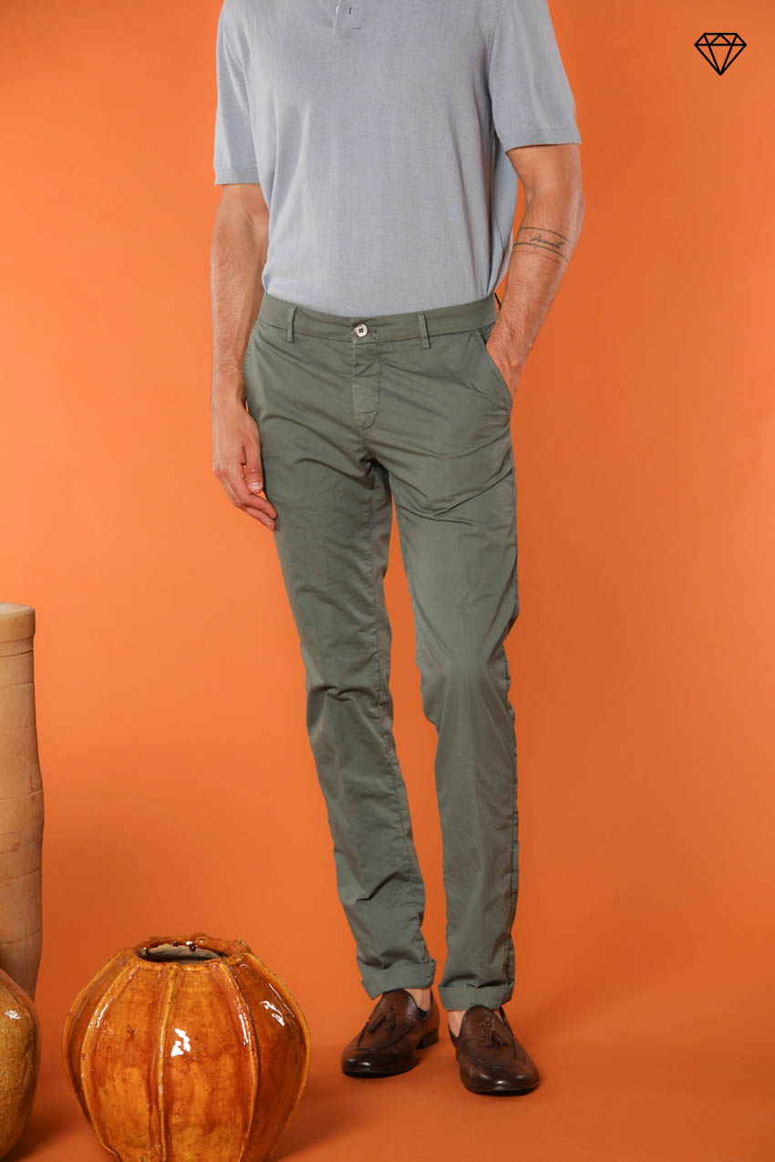 Milano Pantalon chino homme en Coton Pima Extra slim fit ① 
