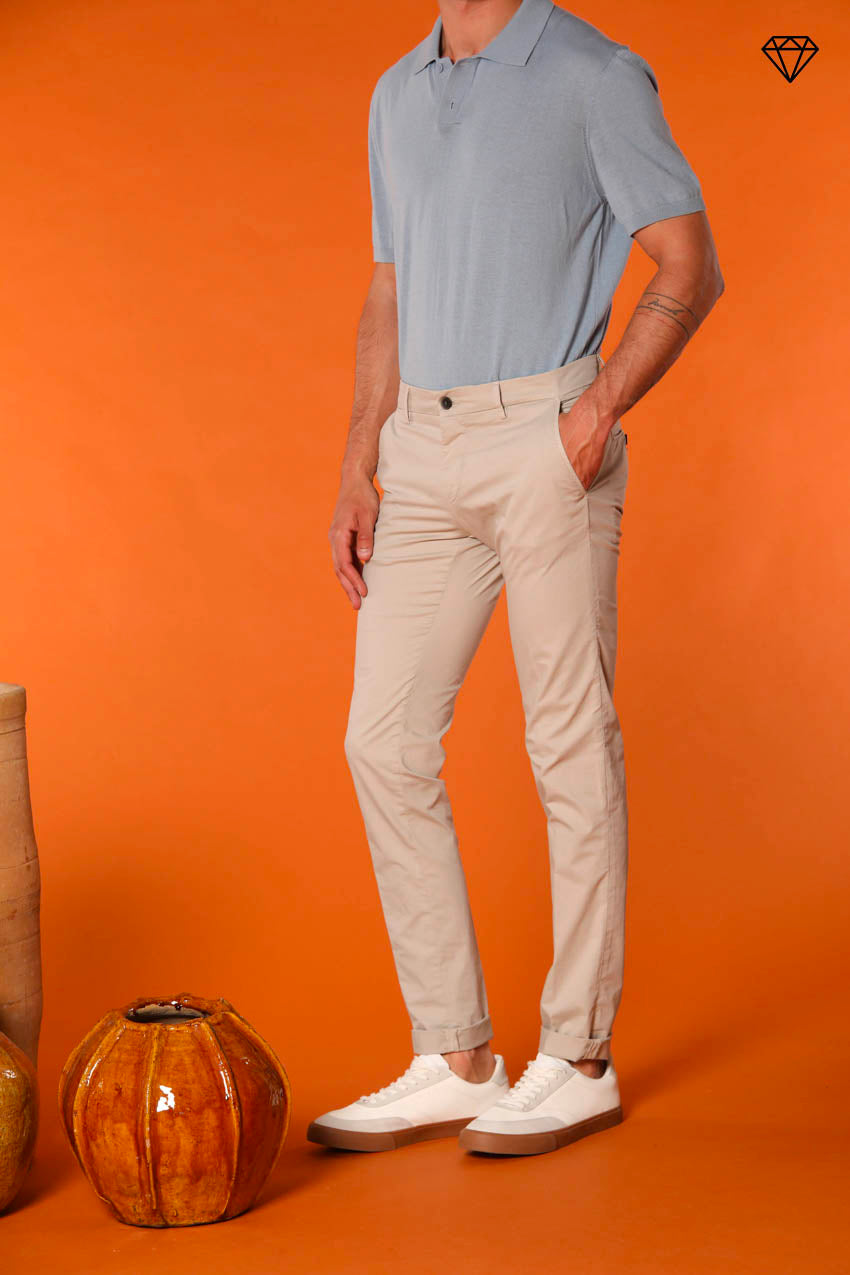 Milano Pantalon chino homme en Coton Pima Extra slim fit ①