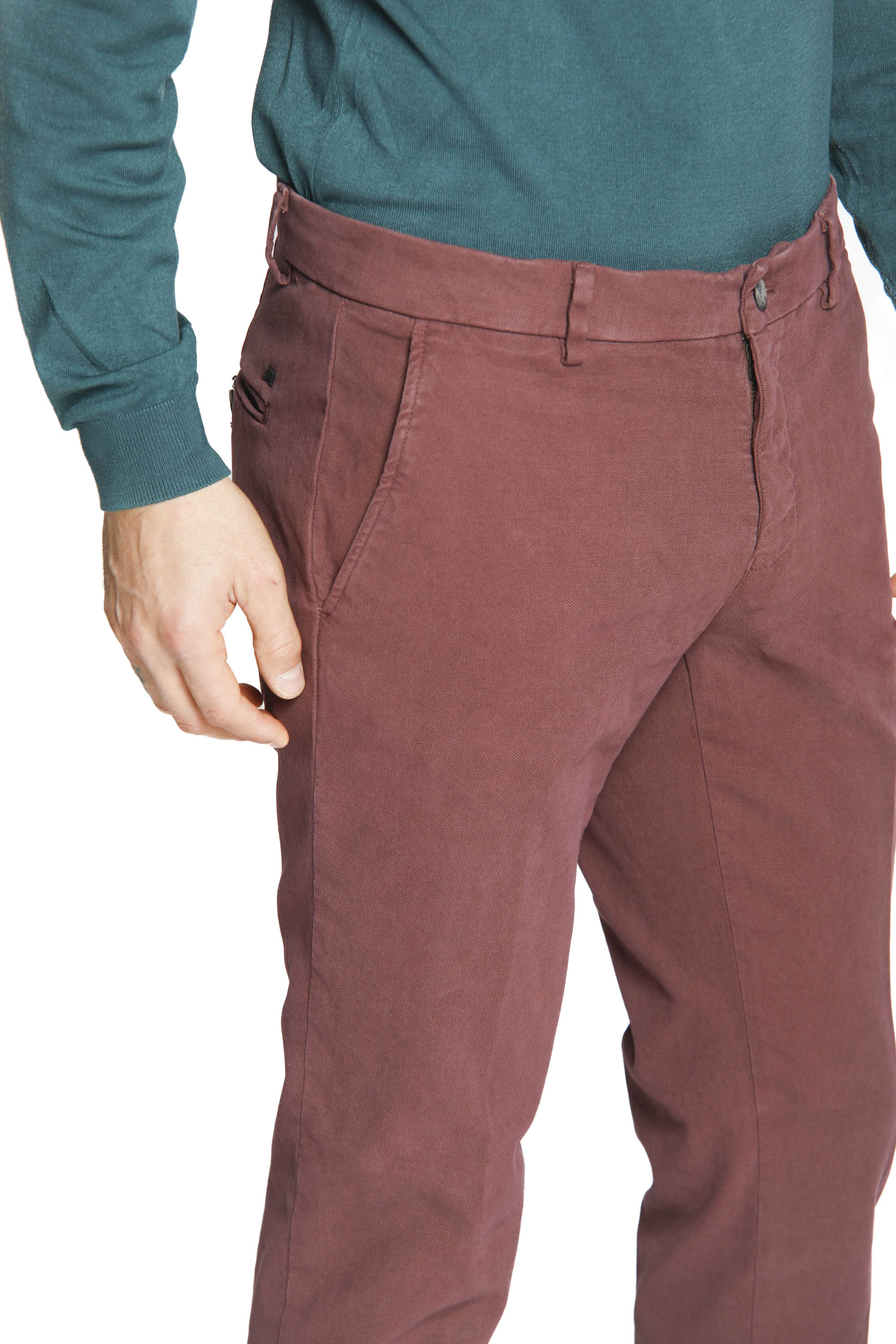Milano Style pantalon chino homme en gabardine et modal stretch coupe extra slim