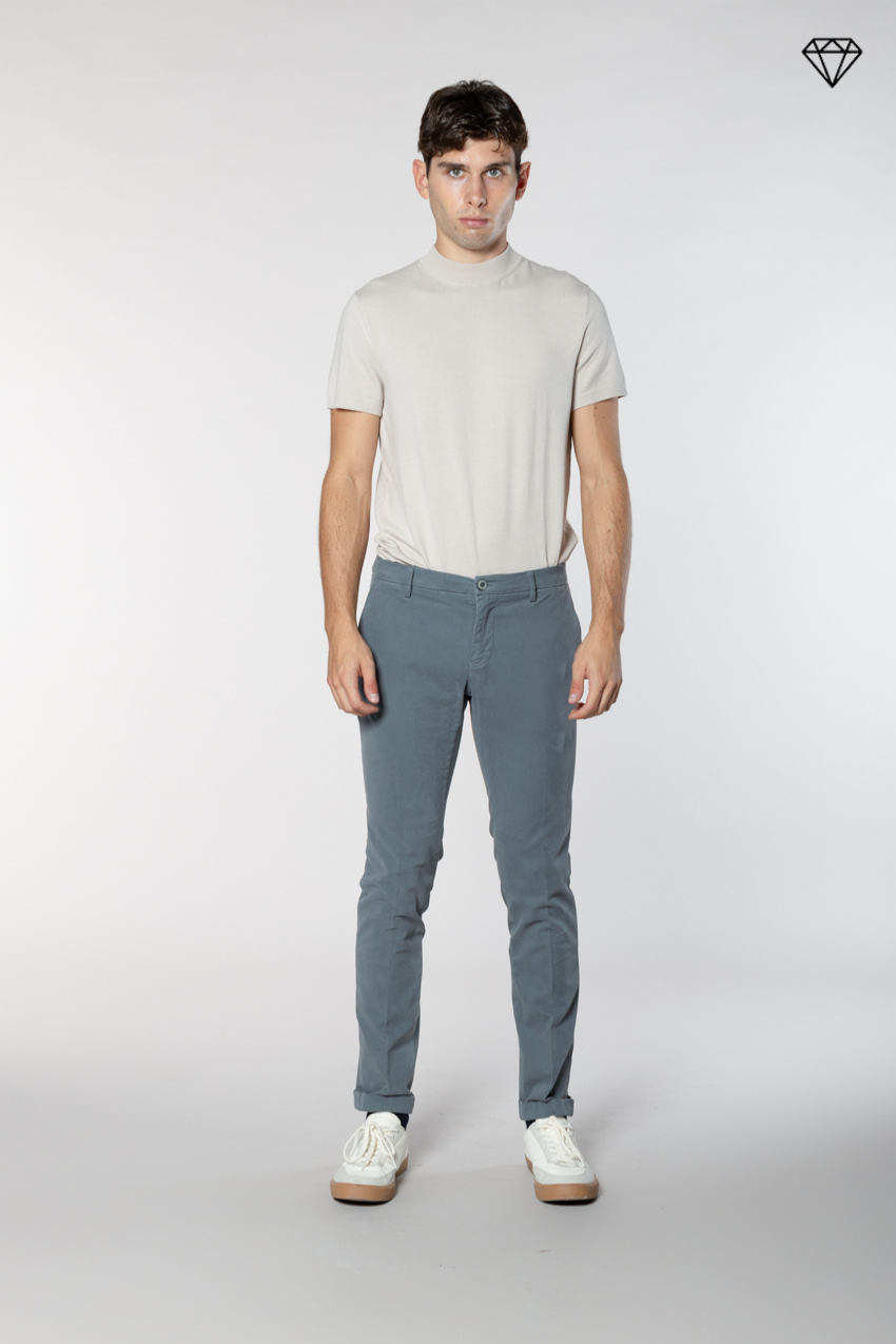 Milano pantalone chino uomo in gabardina stretch extra slim fit ①