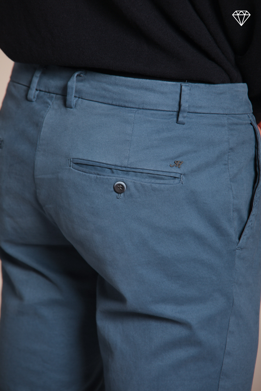 Milano pantalone chino uomo in gabardina stretch extra slim fit ①