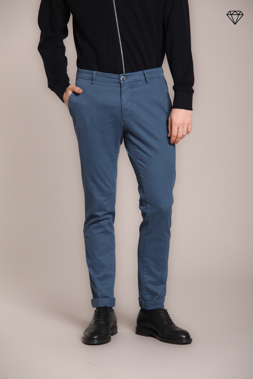 Milano pantalon chino homme en gabardine stretch extra slim fit ①