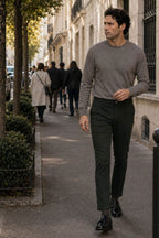 Milano pantalone chino uomo in gabardina stretch extra slim fit ①